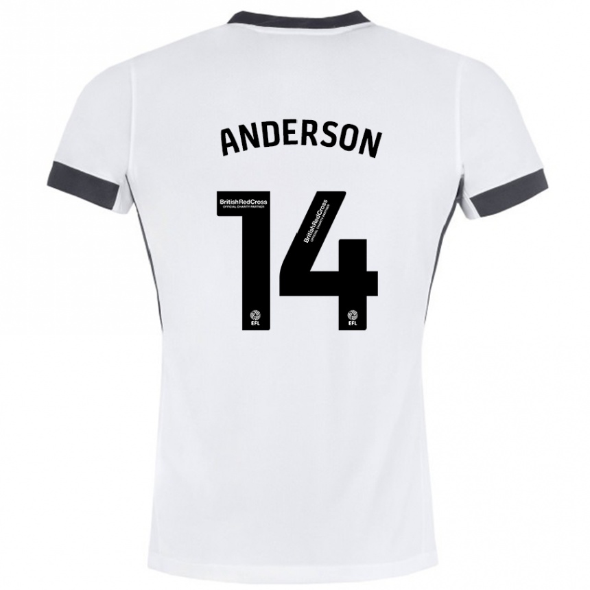 Niño Fútbol Camiseta Keshi Anderson #14 Blanco Negro 2ª Equipación 2024/25 México