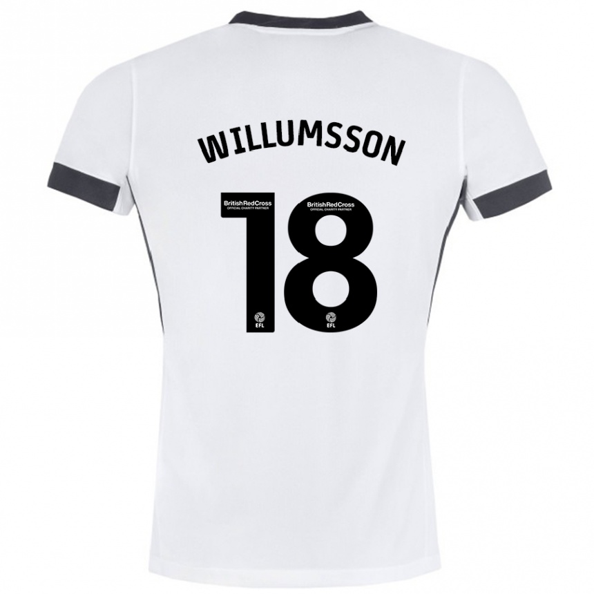 Niño Fútbol Camiseta Willum Thór Willumsson #18 Blanco Negro 2ª Equipación 2024/25 México