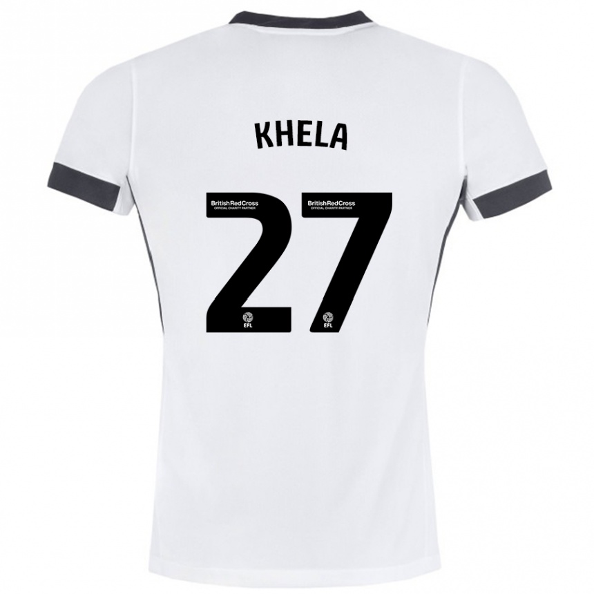 Niño Fútbol Camiseta Brandon Khela #27 Blanco Negro 2ª Equipación 2024/25 México