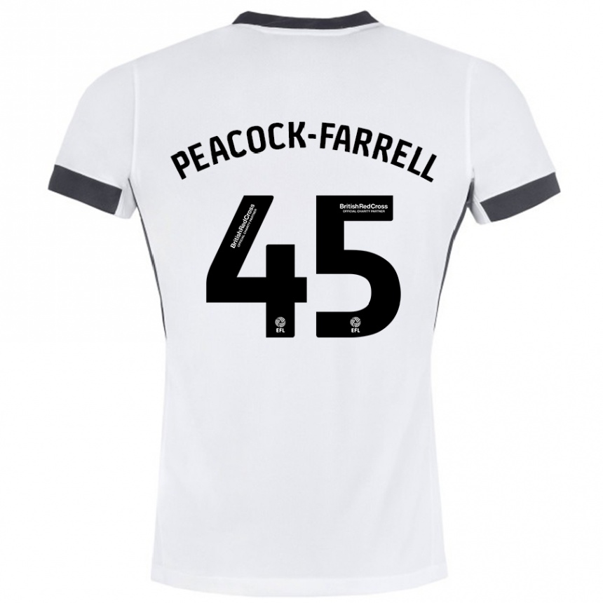 Niño Fútbol Camiseta Bailey Peacock-Farrell #45 Blanco Negro 2ª Equipación 2024/25 México