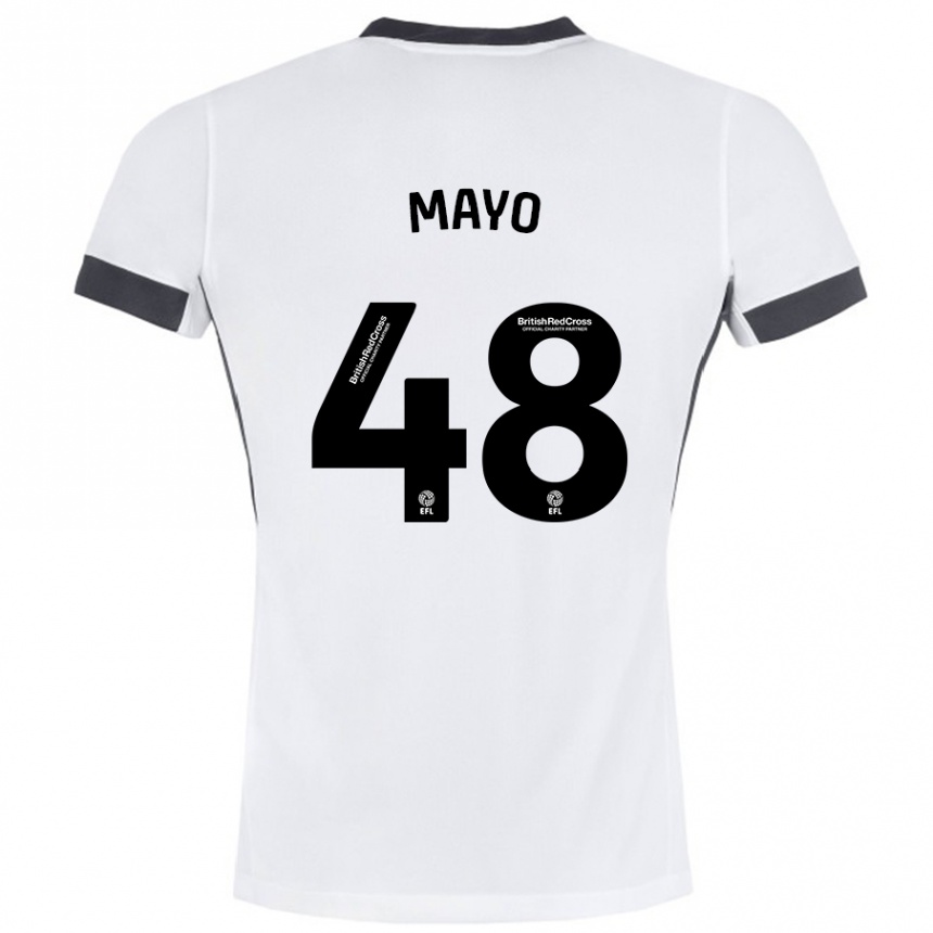 Niño Fútbol Camiseta Bradley Mayo #48 Blanco Negro 2ª Equipación 2024/25 México