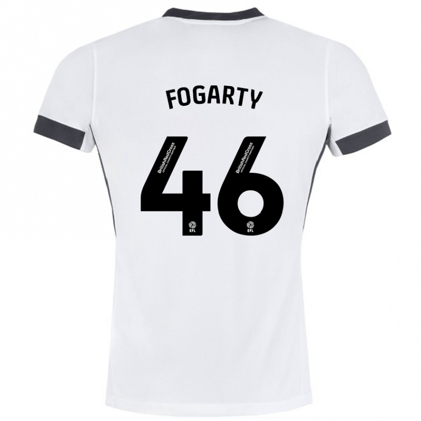 Niño Fútbol Camiseta Tom Fogarty #46 Blanco Negro 2ª Equipación 2024/25 México