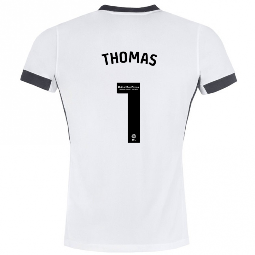 Niño Fútbol Camiseta Lucy Thomas #1 Blanco Negro 2ª Equipación 2024/25 México