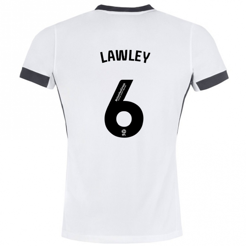 Niño Fútbol Camiseta Gemma Lawley #6 Blanco Negro 2ª Equipación 2024/25 México