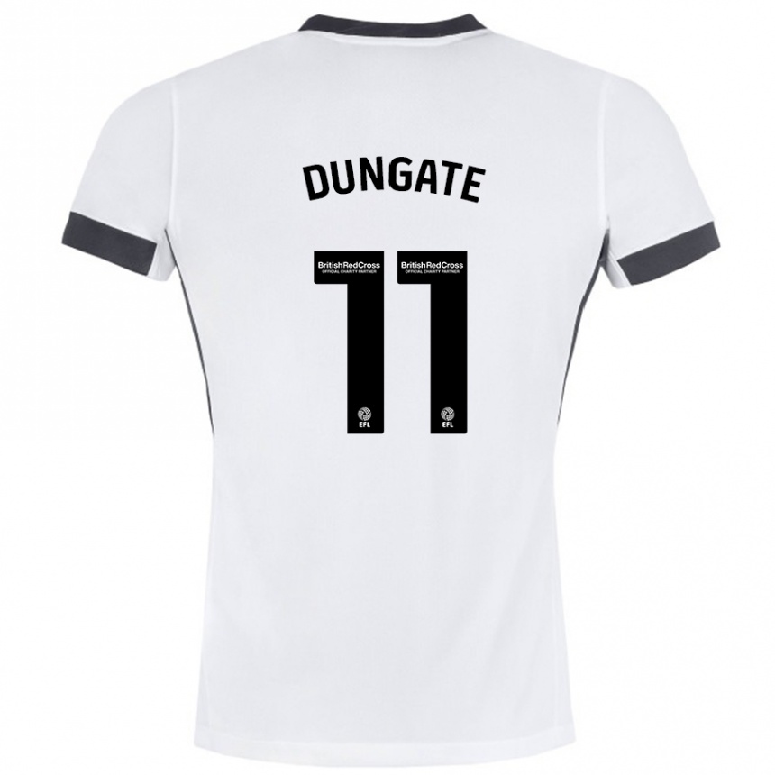 Niño Fútbol Camiseta Katie Dungate #11 Blanco Negro 2ª Equipación 2024/25 México