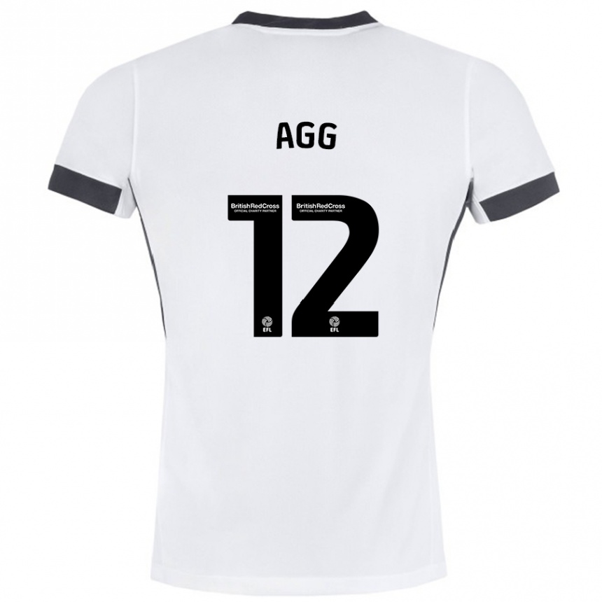 Niño Fútbol Camiseta Lily Agg #12 Blanco Negro 2ª Equipación 2024/25 México