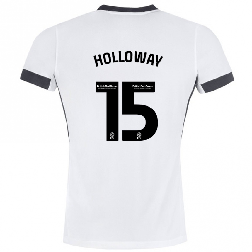 Niño Fútbol Camiseta Rebecca Holloway #15 Blanco Negro 2ª Equipación 2024/25 México