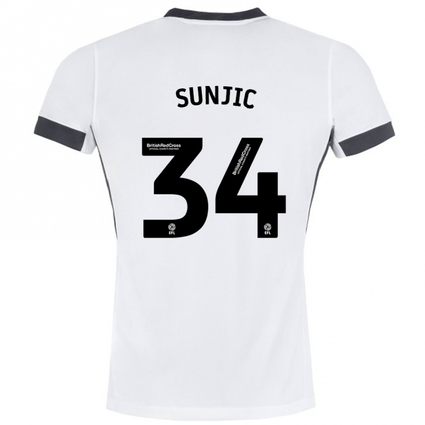 Niño Fútbol Camiseta Ivan Sunjic #34 Blanco Negro 2ª Equipación 2024/25 México