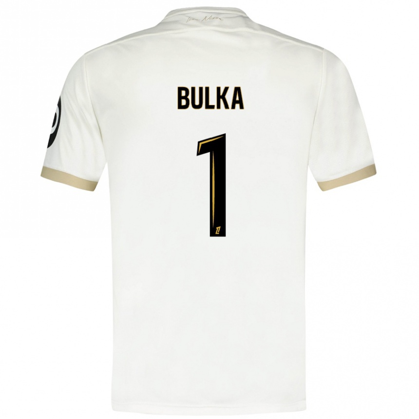 Niño Fútbol Camiseta Marcin Bulka #1 Blanco Dorado 2ª Equipación 2024/25 México