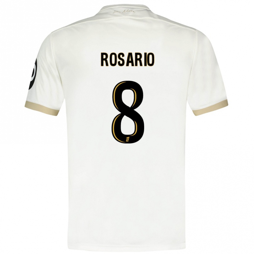 Niño Fútbol Camiseta Pablo Rosario #8 Blanco Dorado 2ª Equipación 2024/25 México