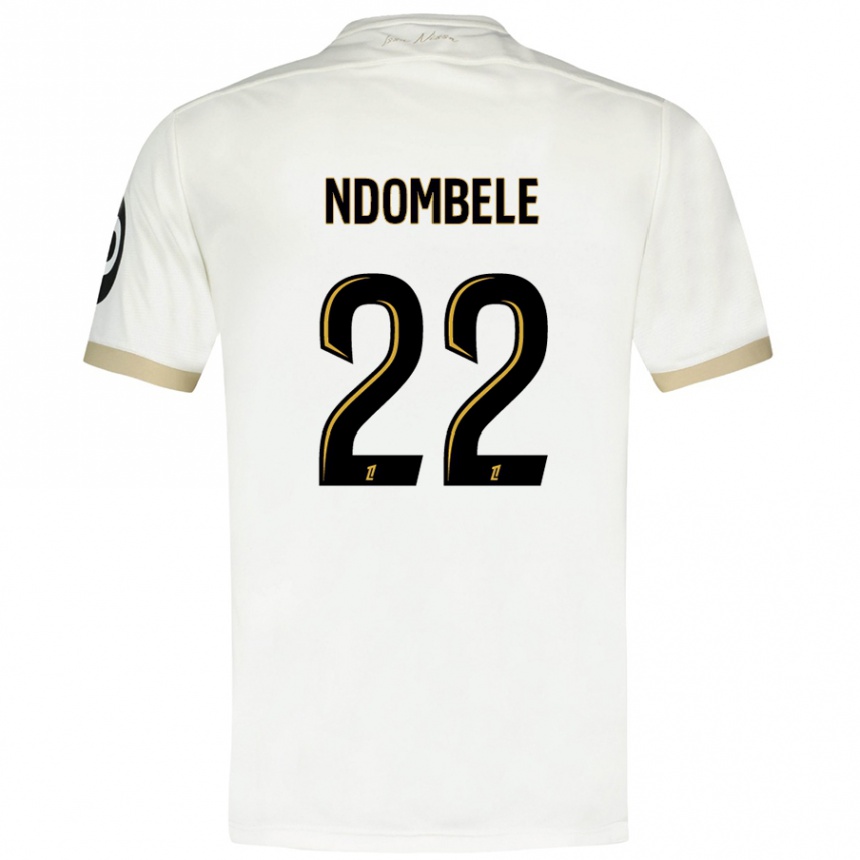 Niño Fútbol Camiseta Tanguy Ndombele #22 Blanco Dorado 2ª Equipación 2024/25 México