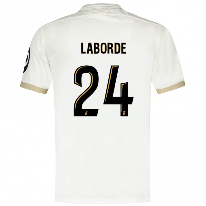 Niño Fútbol Camiseta Gaëtan Laborde #24 Blanco Dorado 2ª Equipación 2024/25 México