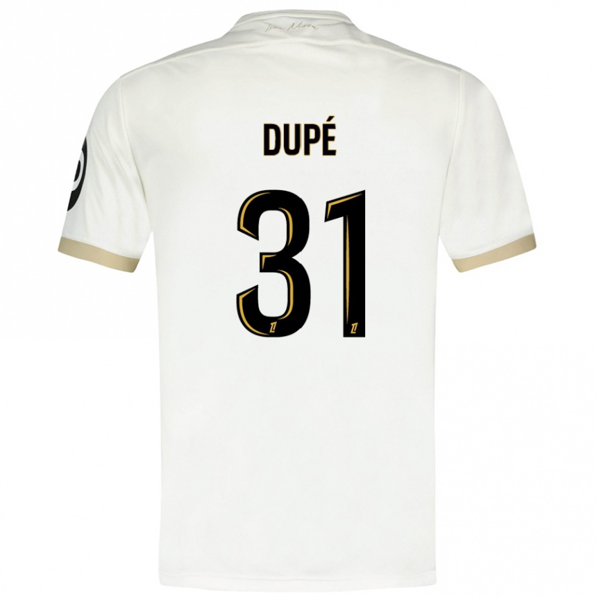 Niño Fútbol Camiseta Maxime Dupé #31 Blanco Dorado 2ª Equipación 2024/25 México