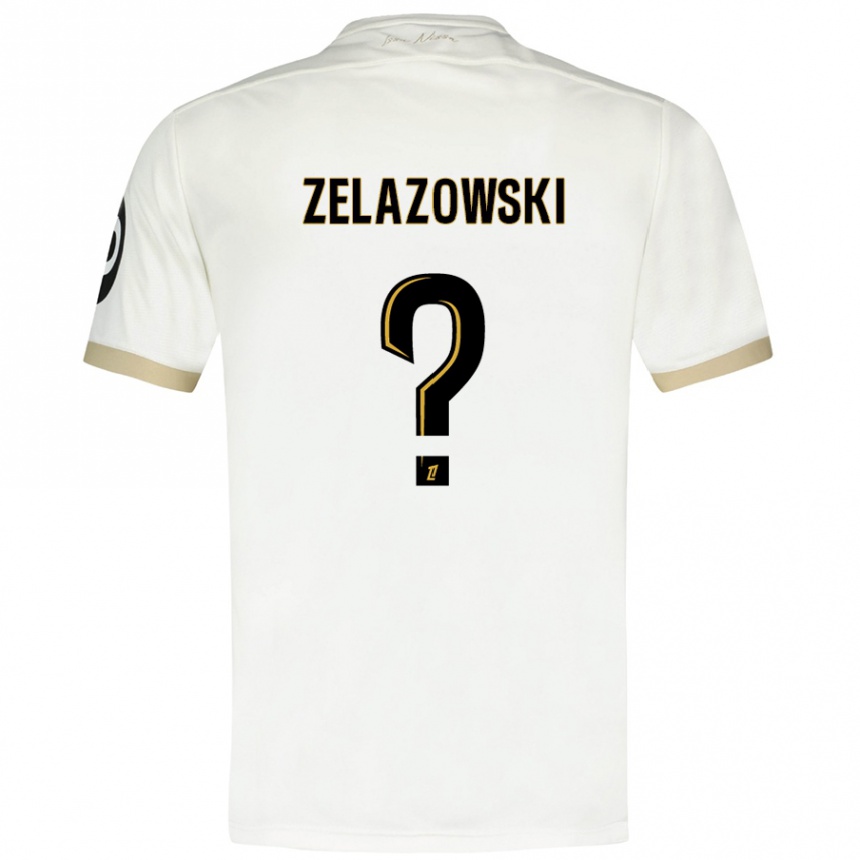 Niño Fútbol Camiseta Bartosz Zelazowski #0 Blanco Dorado 2ª Equipación 2024/25 México