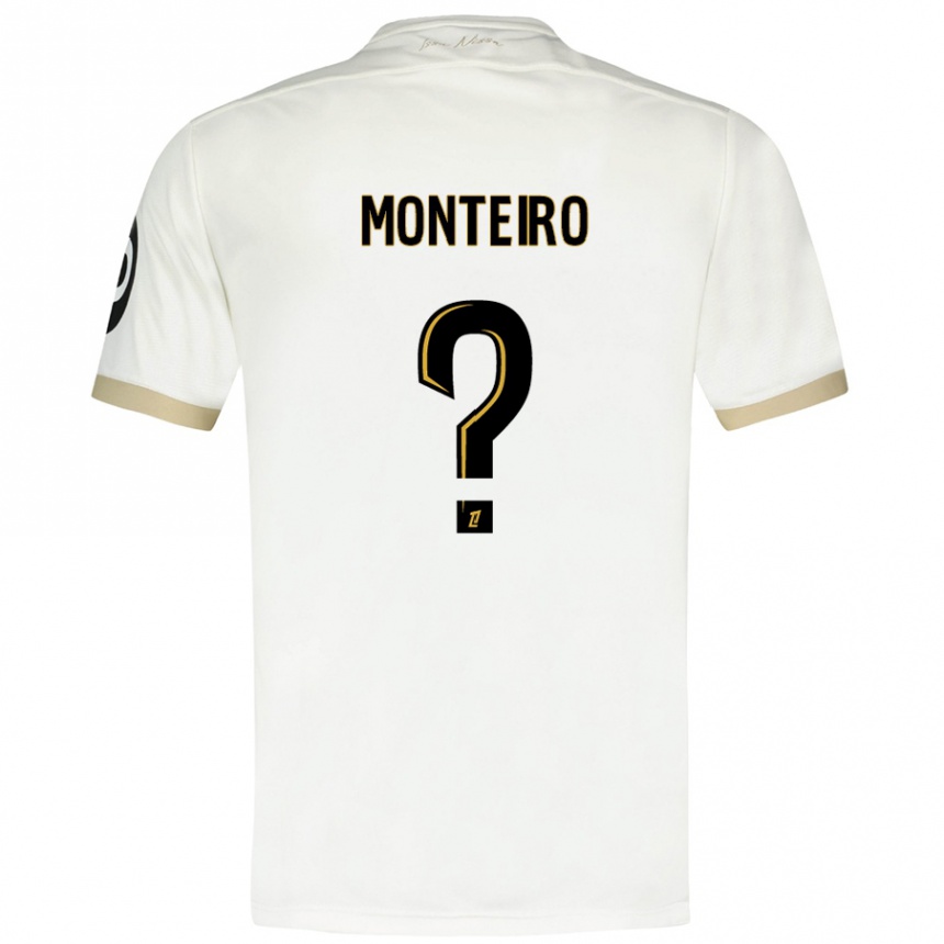 Niño Fútbol Camiseta Laurenzo Monteiro #0 Blanco Dorado 2ª Equipación 2024/25 México