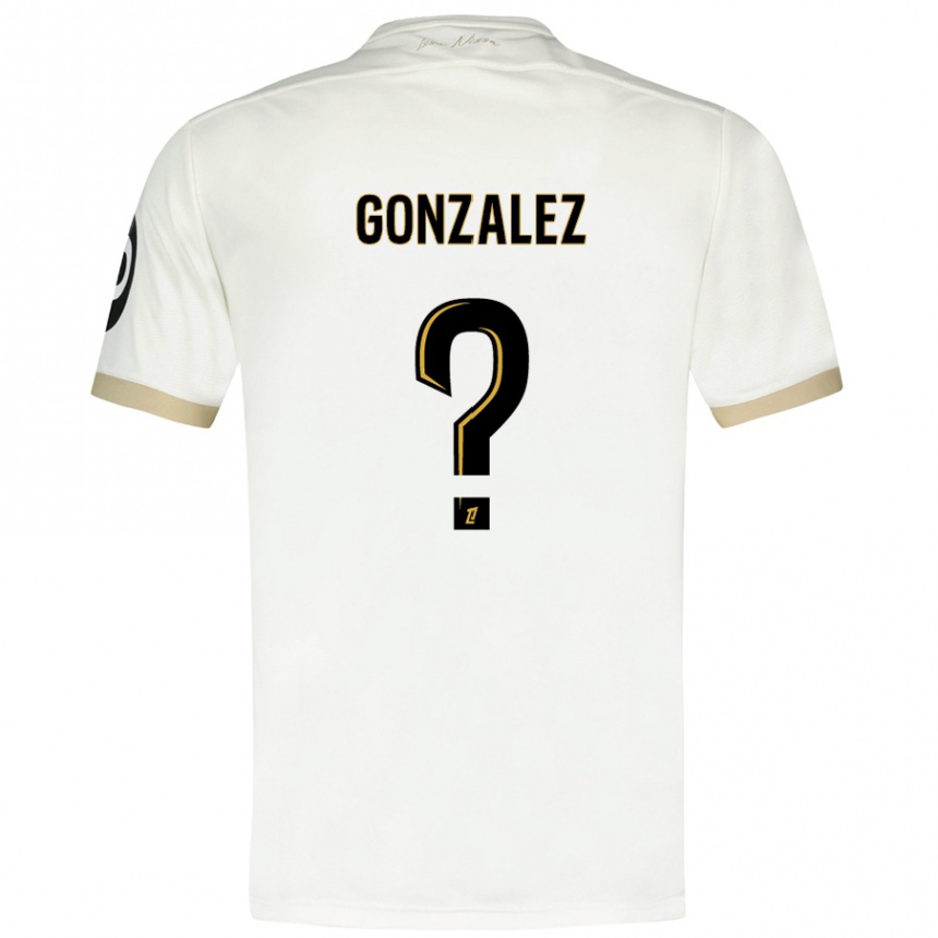 Niño Fútbol Camiseta Anthony Gonzalez #0 Blanco Dorado 2ª Equipación 2024/25 México