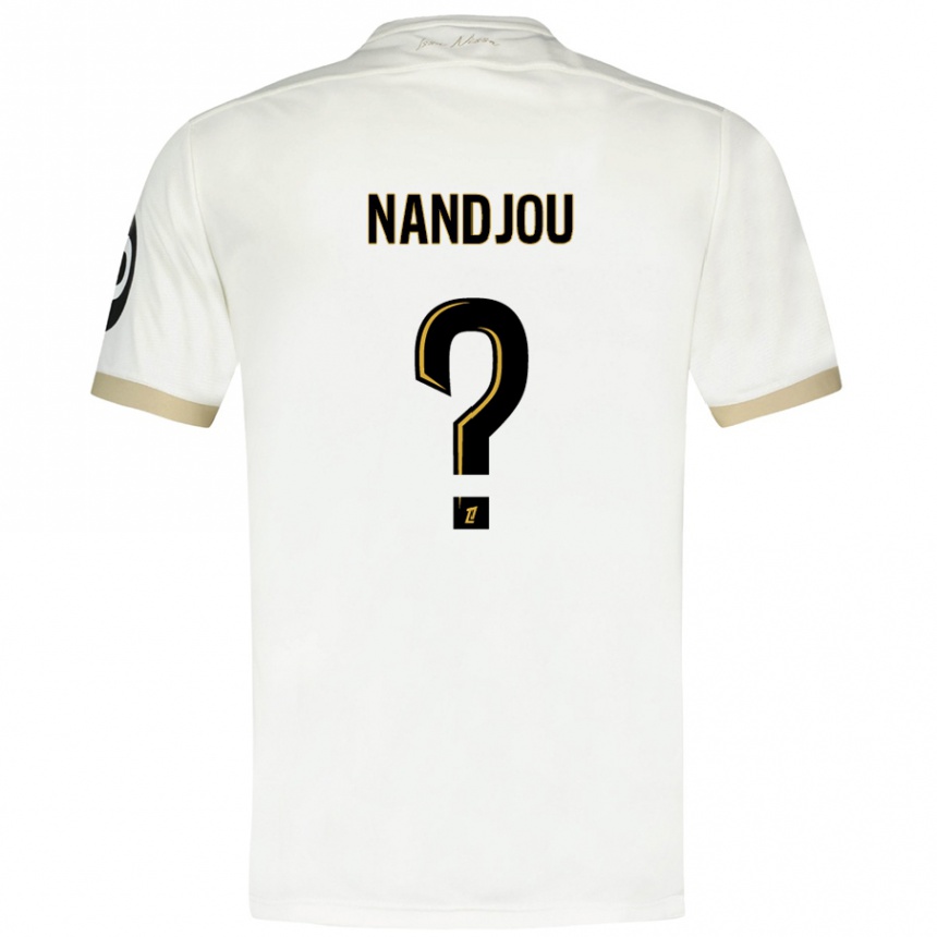 Niño Fútbol Camiseta Yaël Nandjou #0 Blanco Dorado 2ª Equipación 2024/25 México