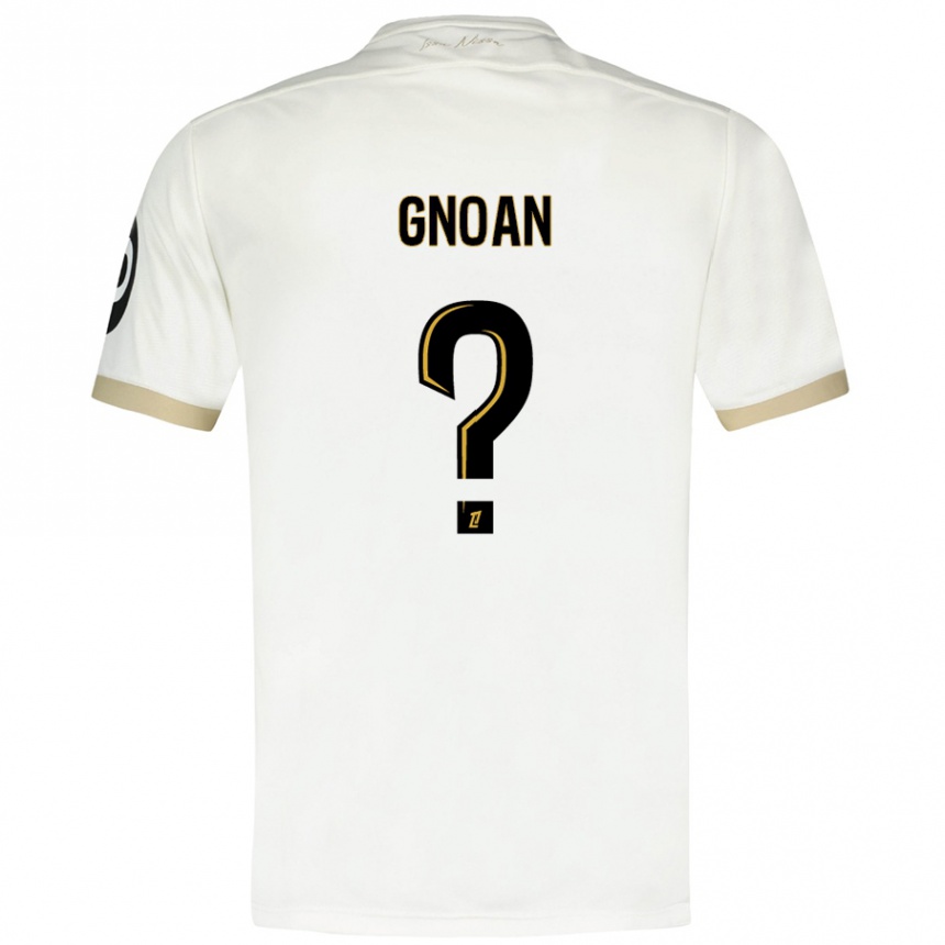 Niño Fútbol Camiseta Ebroni Gnoan #0 Blanco Dorado 2ª Equipación 2024/25 México