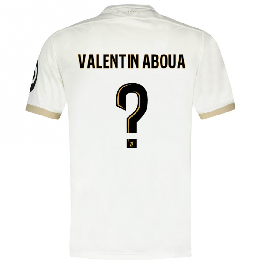 Niño Fútbol Camiseta Louis Valentin Aboua #0 Blanco Dorado 2ª Equipación 2024/25 México