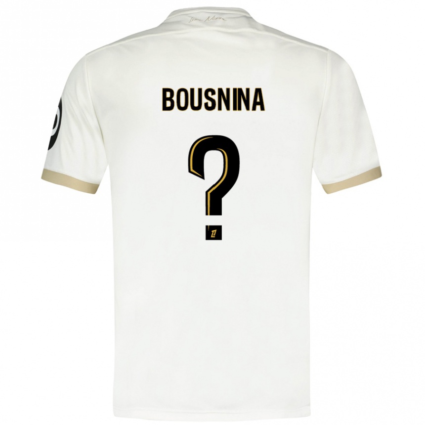 Niño Fútbol Camiseta Farès Bousnina #0 Blanco Dorado 2ª Equipación 2024/25 México