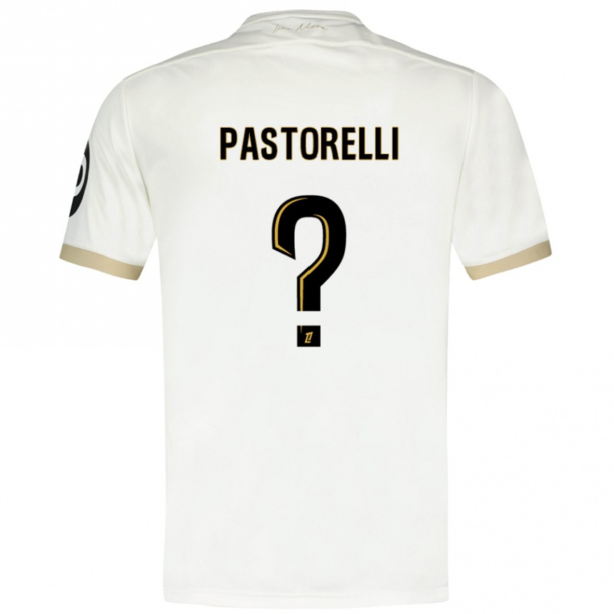 Niño Fútbol Camiseta Julien Pastorelli #0 Blanco Dorado 2ª Equipación 2024/25 México