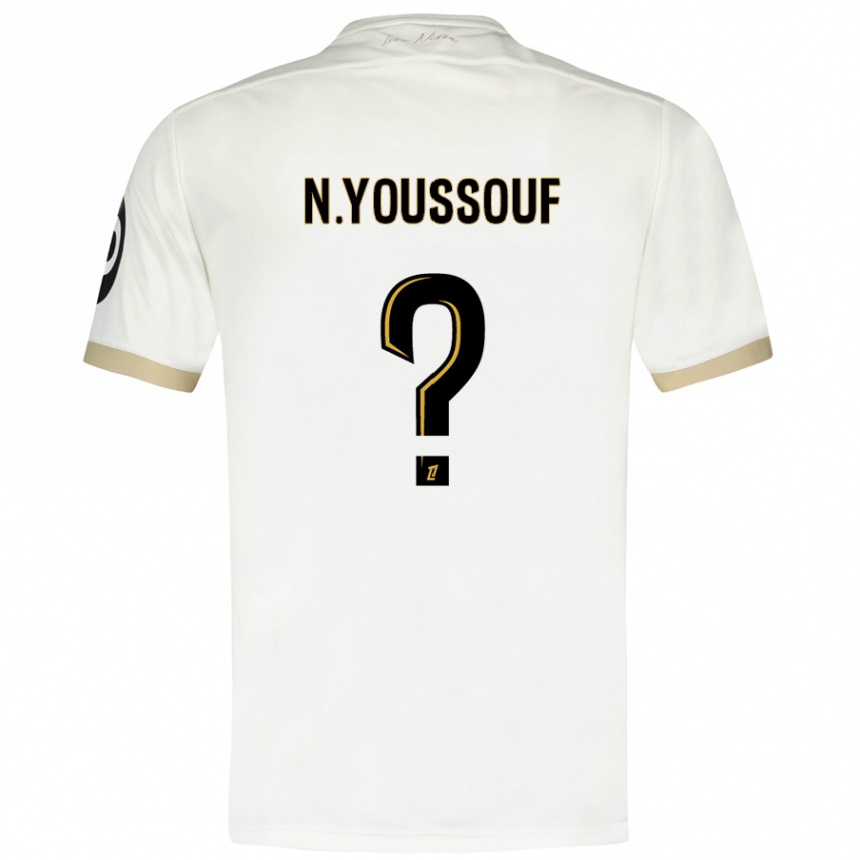 Niño Fútbol Camiseta Naké Youssouf #0 Blanco Dorado 2ª Equipación 2024/25 México