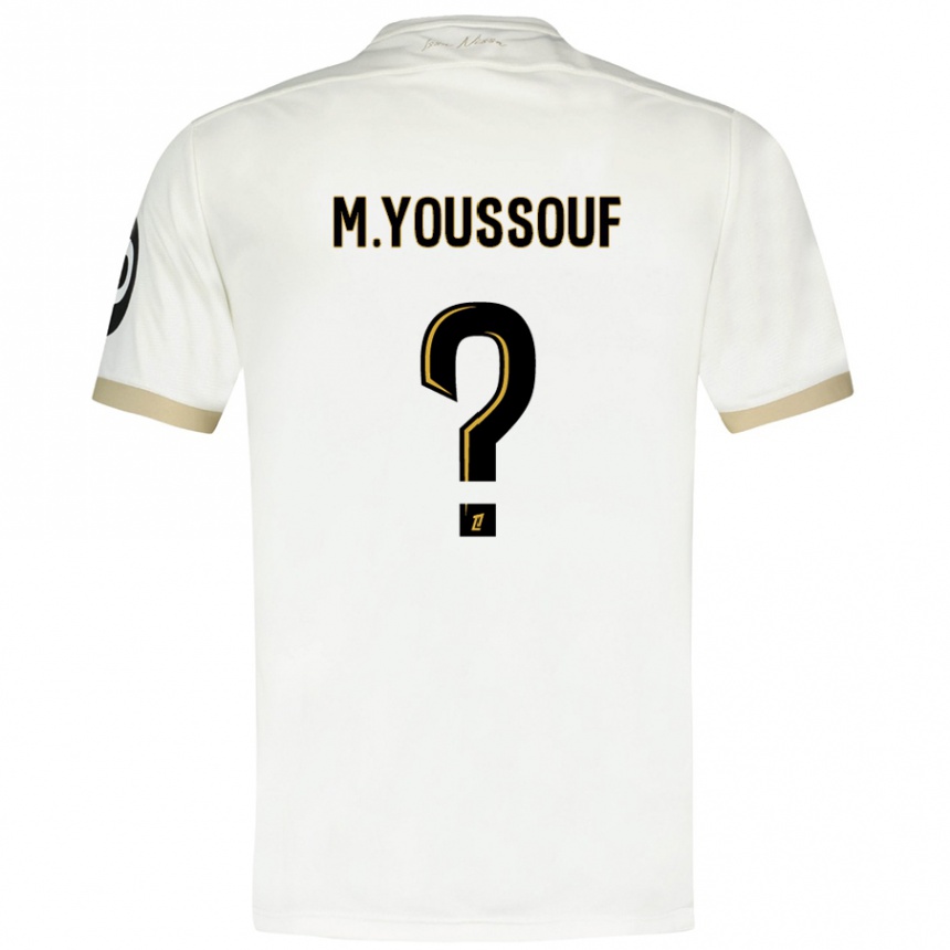 Niño Fútbol Camiseta Mousslim Youssouf #0 Blanco Dorado 2ª Equipación 2024/25 México