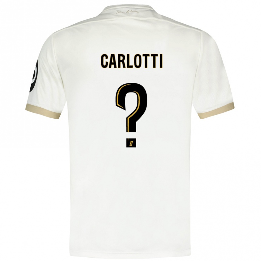 Niño Fútbol Camiseta Mathis Carlotti #0 Blanco Dorado 2ª Equipación 2024/25 México