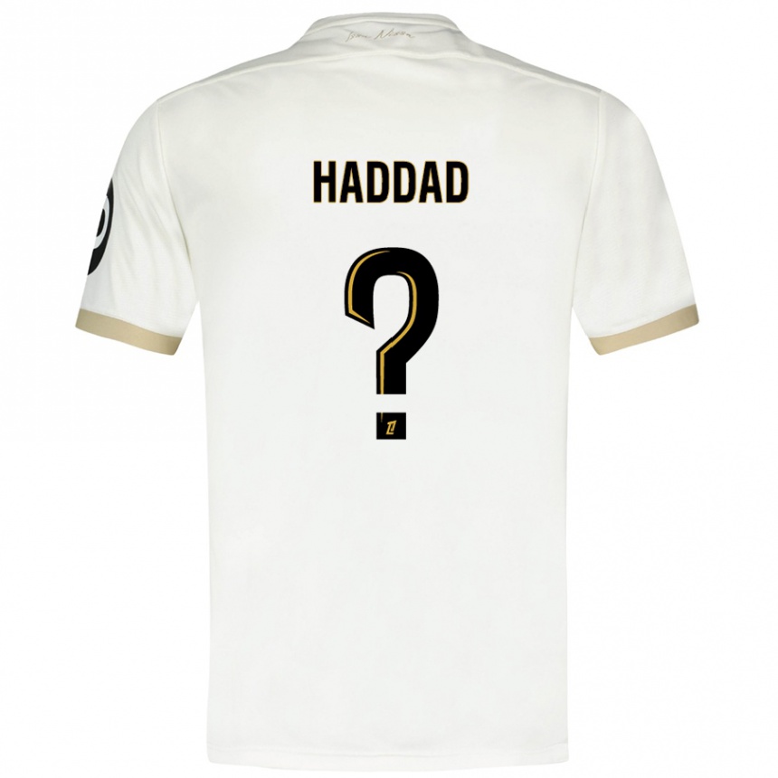 Niño Fútbol Camiseta Yacine Haddad #0 Blanco Dorado 2ª Equipación 2024/25 México