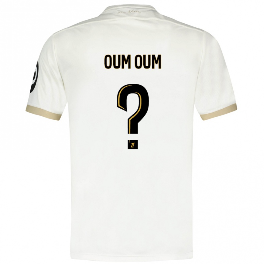 Niño Fútbol Camiseta Dorian Oum Oum #0 Blanco Dorado 2ª Equipación 2024/25 México