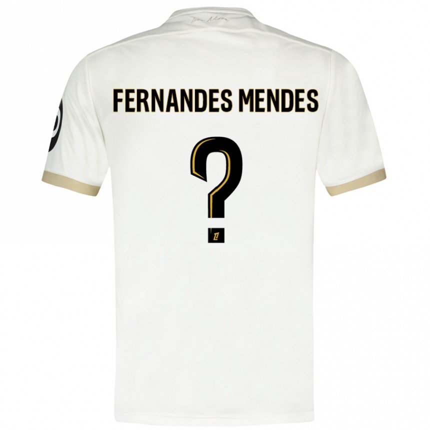 Niño Fútbol Camiseta Mathis Fernandes Mendes #0 Blanco Dorado 2ª Equipación 2024/25 México