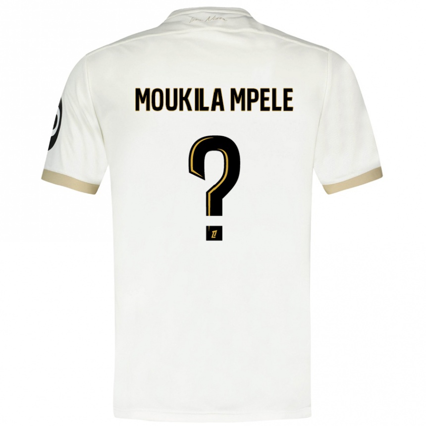 Niño Fútbol Camiseta Beny Moukila Mpele #0 Blanco Dorado 2ª Equipación 2024/25 México