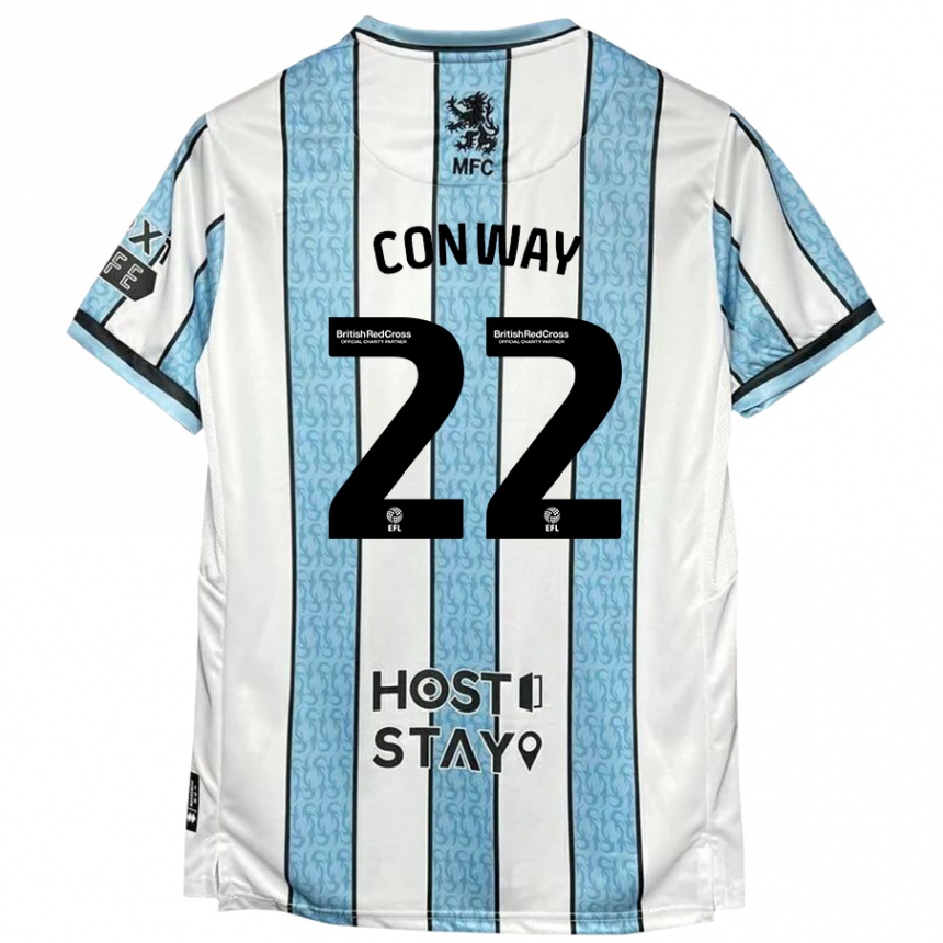 Niño Fútbol Camiseta Tommy Conway #22 Blanco Azul 2ª Equipación 2024/25 México