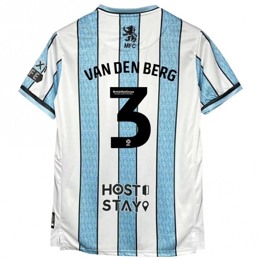 Niño Fútbol Camiseta Rav Van Den Berg #3 Blanco Azul 2ª Equipación 2024/25 México