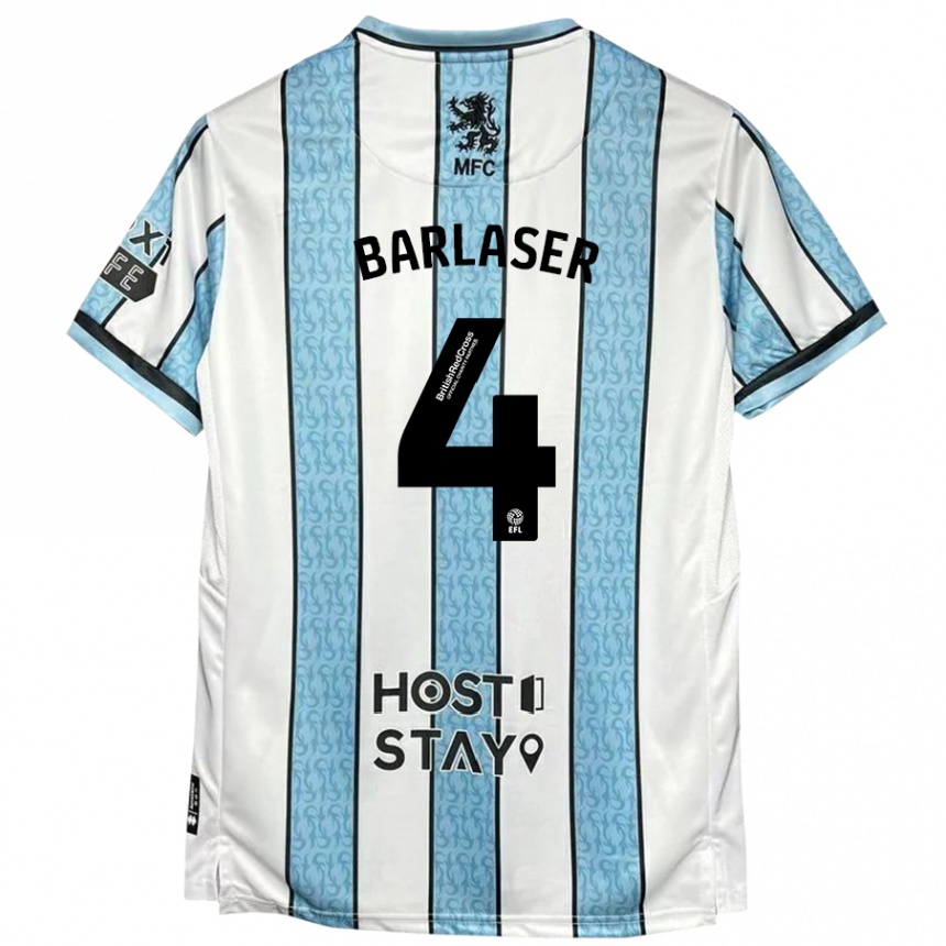 Niño Fútbol Camiseta Dan Barlaser #4 Blanco Azul 2ª Equipación 2024/25 México