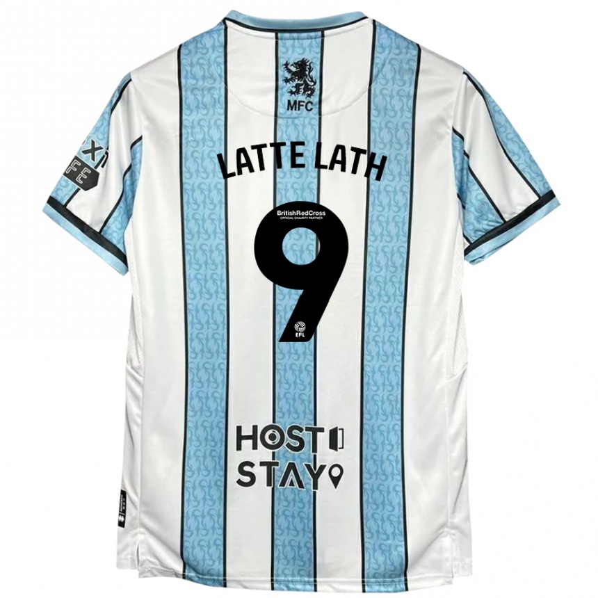 Niño Fútbol Camiseta Emmanuel Latte Lath #9 Blanco Azul 2ª Equipación 2024/25 México