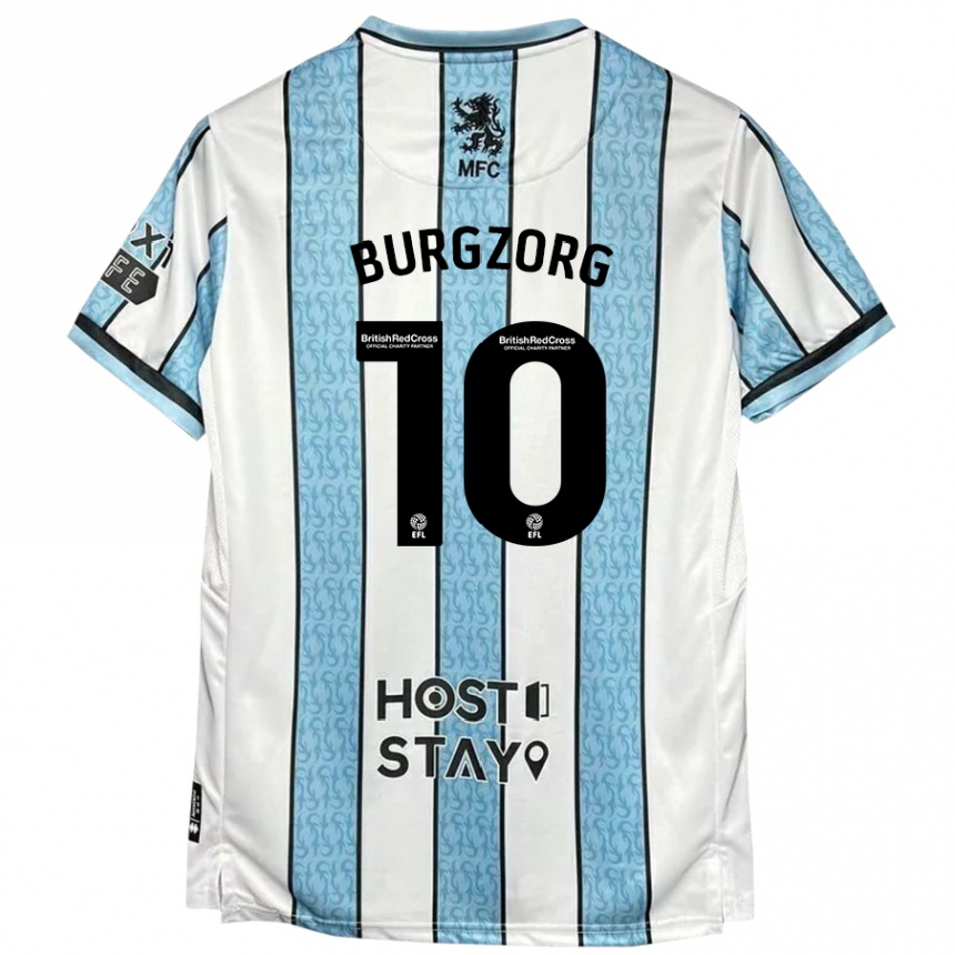 Niño Fútbol Camiseta Delano Burgzorg #10 Blanco Azul 2ª Equipación 2024/25 México