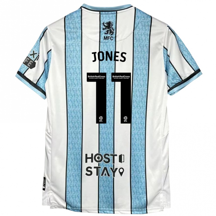 Niño Fútbol Camiseta Isaiah Jones #11 Blanco Azul 2ª Equipación 2024/25 México