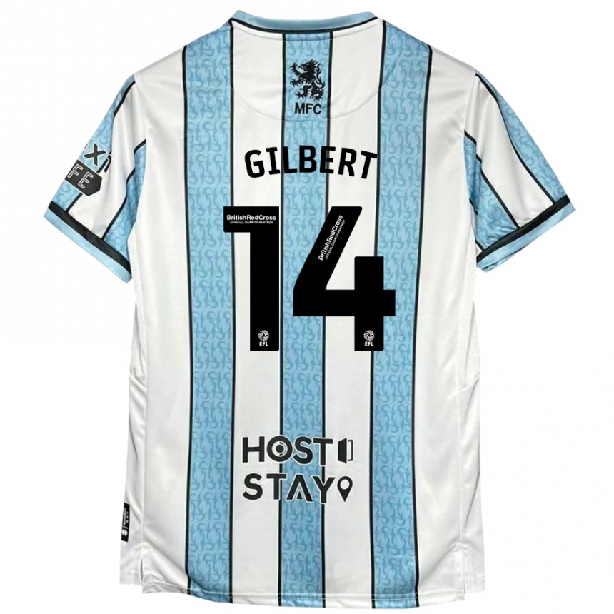 Niño Fútbol Camiseta Alex Gilbert #14 Blanco Azul 2ª Equipación 2024/25 México