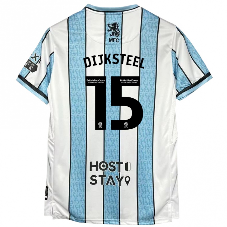 Niño Fútbol Camiseta Anfernee Dijksteel #15 Blanco Azul 2ª Equipación 2024/25 México