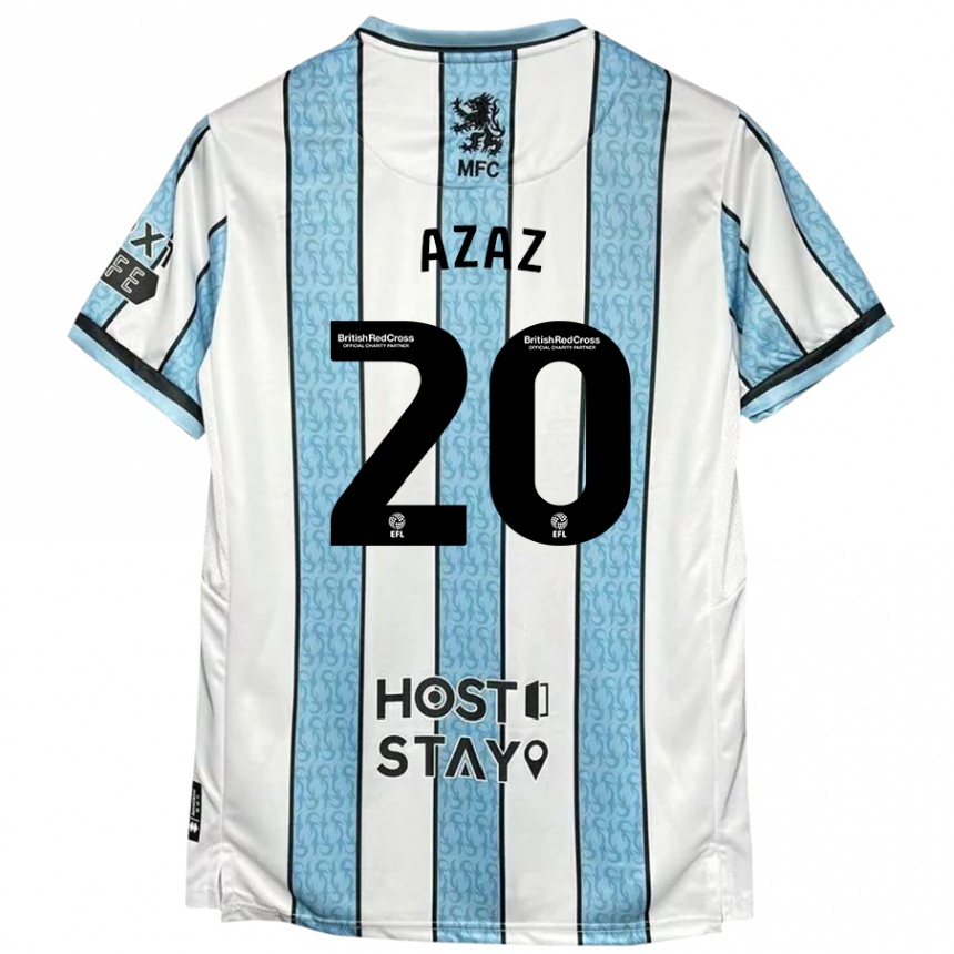 Niño Fútbol Camiseta Finn Azaz #20 Blanco Azul 2ª Equipación 2024/25 México