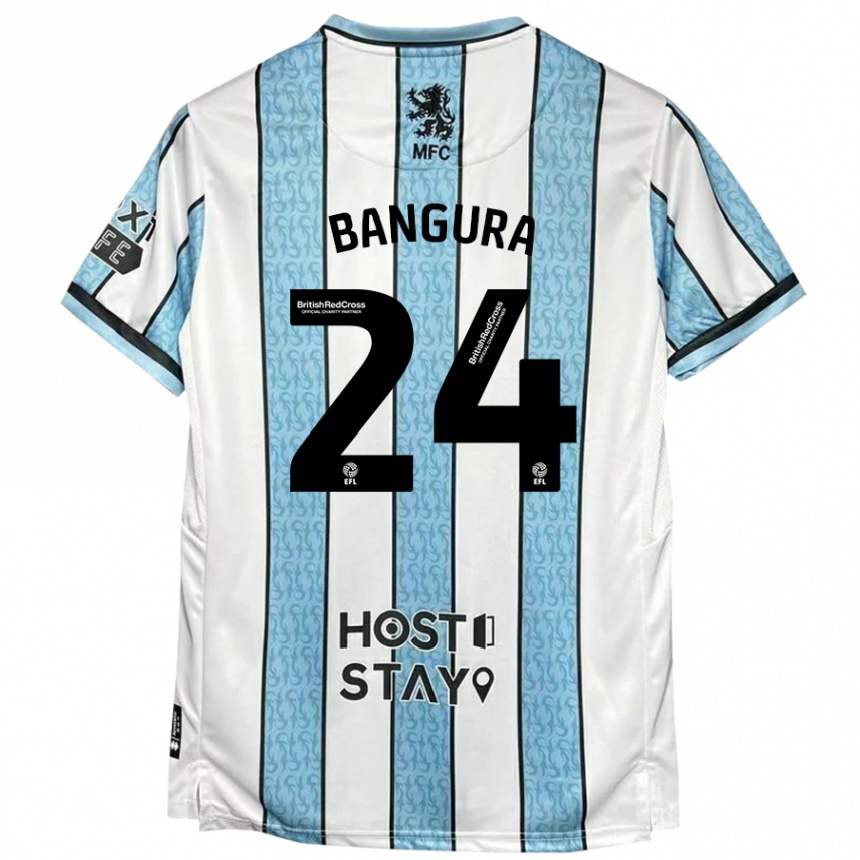 Niño Fútbol Camiseta Alex Bangura #24 Blanco Azul 2ª Equipación 2024/25 México