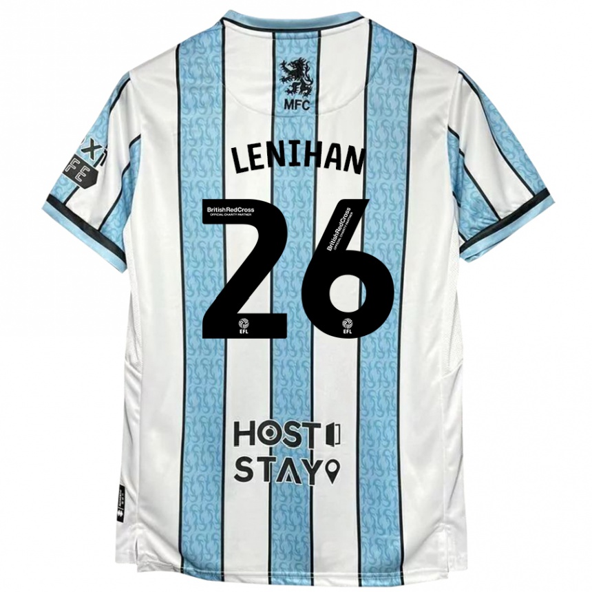 Niño Fútbol Camiseta Darragh Lenihan #26 Blanco Azul 2ª Equipación 2024/25 México