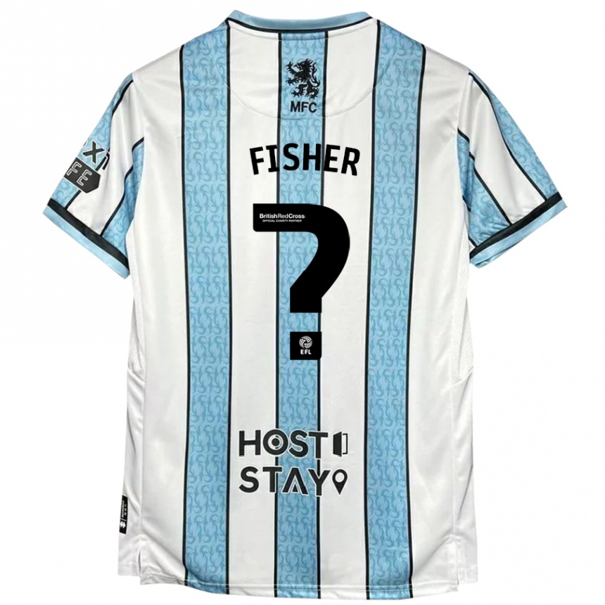 Niño Fútbol Camiseta Nathan Fisher #0 Blanco Azul 2ª Equipación 2024/25 México