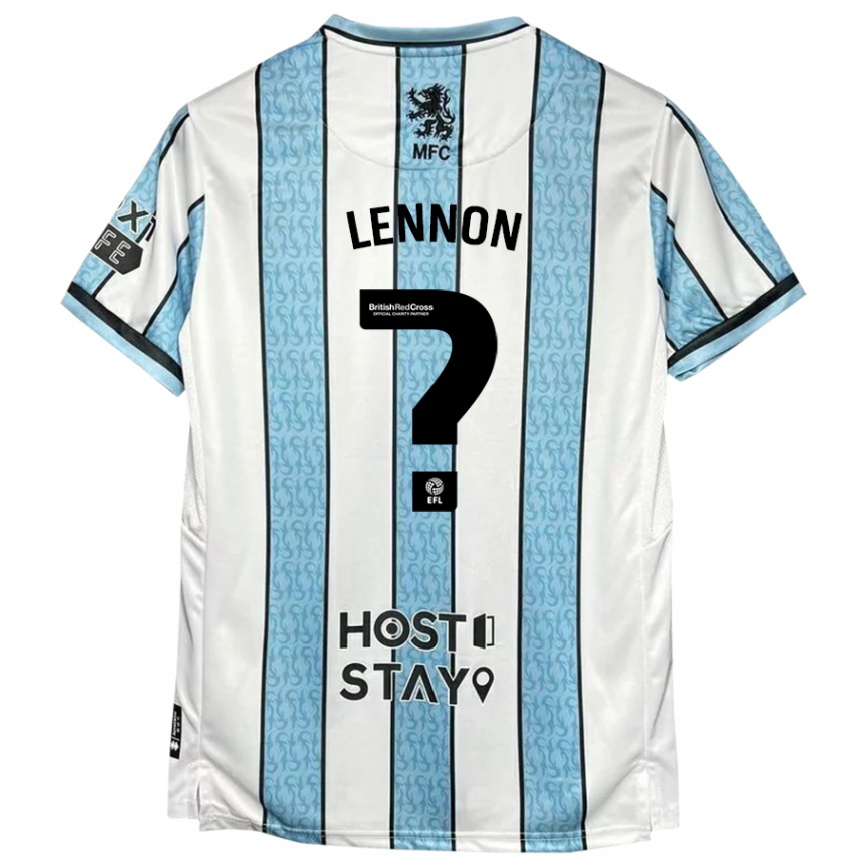 Niño Fútbol Camiseta Charlie Lennon #0 Blanco Azul 2ª Equipación 2024/25 México