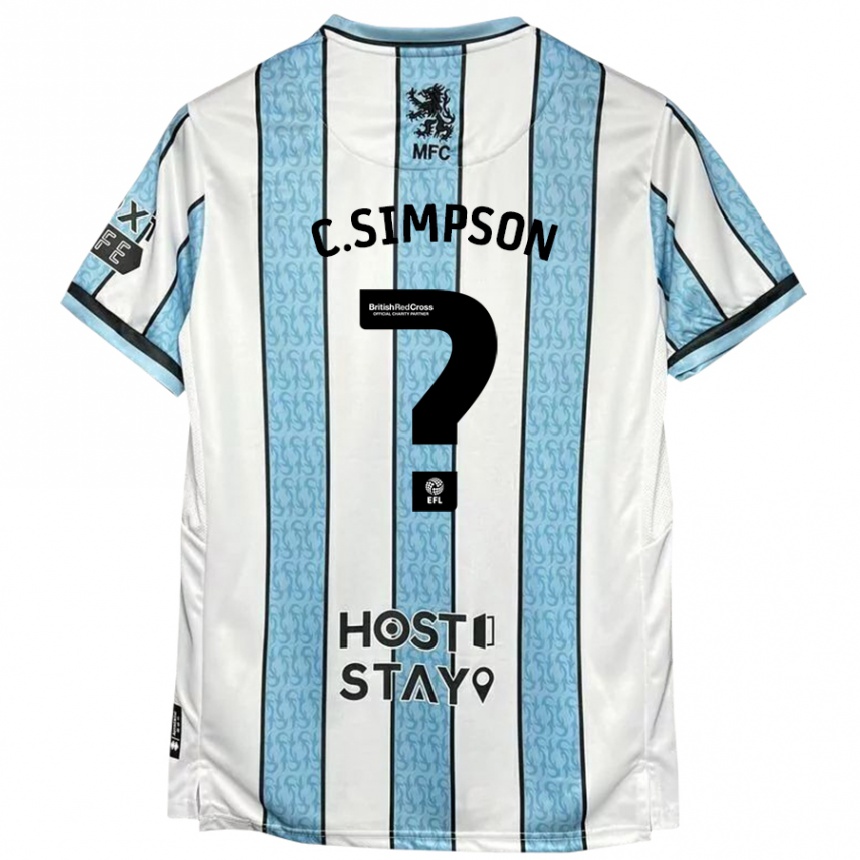 Niño Fútbol Camiseta Cameron Simpson #0 Blanco Azul 2ª Equipación 2024/25 México