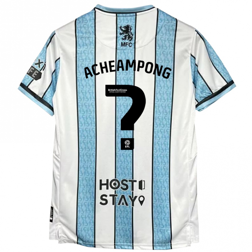 Niño Fútbol Camiseta Prince Acheampong #0 Blanco Azul 2ª Equipación 2024/25 México