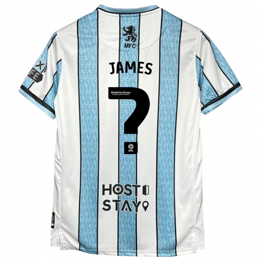 Niño Fútbol Camiseta Daniel James #0 Blanco Azul 2ª Equipación 2024/25 México