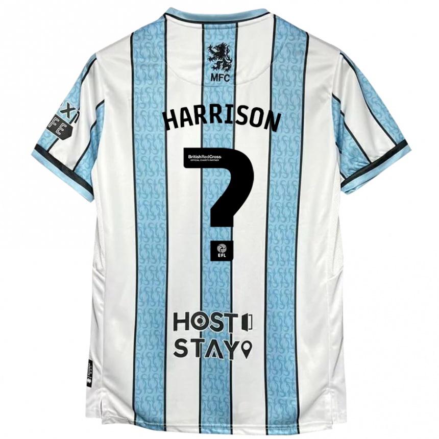 Niño Fútbol Camiseta Lucas Harrison #0 Blanco Azul 2ª Equipación 2024/25 México