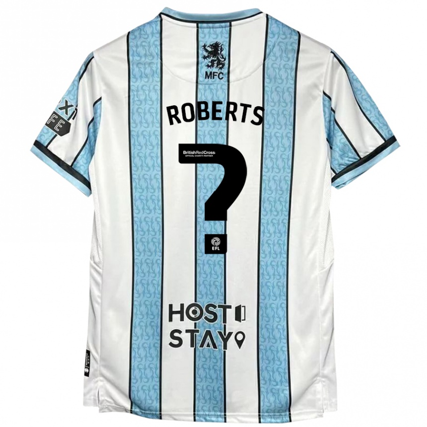 Niño Fútbol Camiseta Joe Roberts #0 Blanco Azul 2ª Equipación 2024/25 México